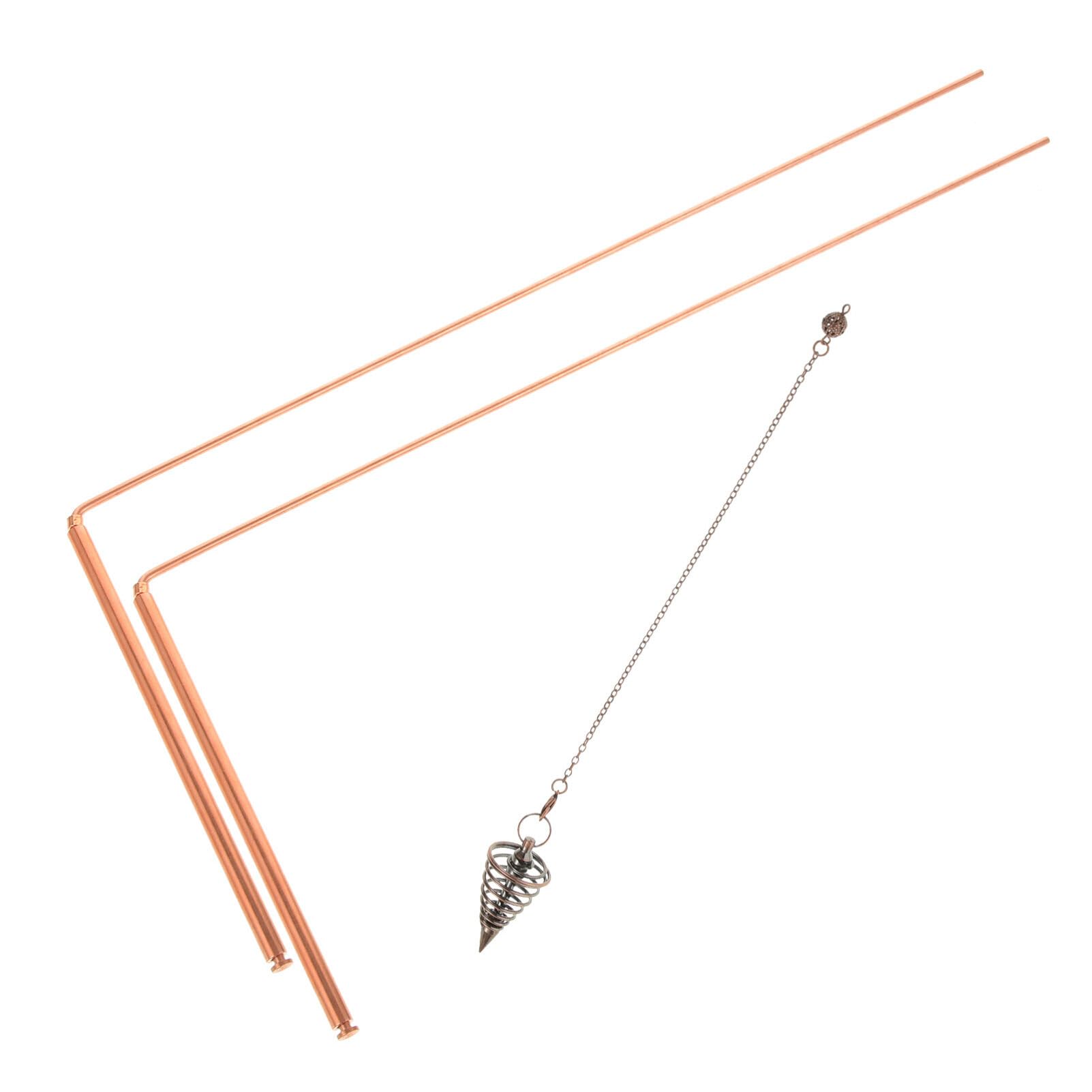 OUNONA 2pcs Copper Dowsing Rods Brass Divining Rods for Ghost Hunting Tools, Divining Water, Treasure, Buried Items