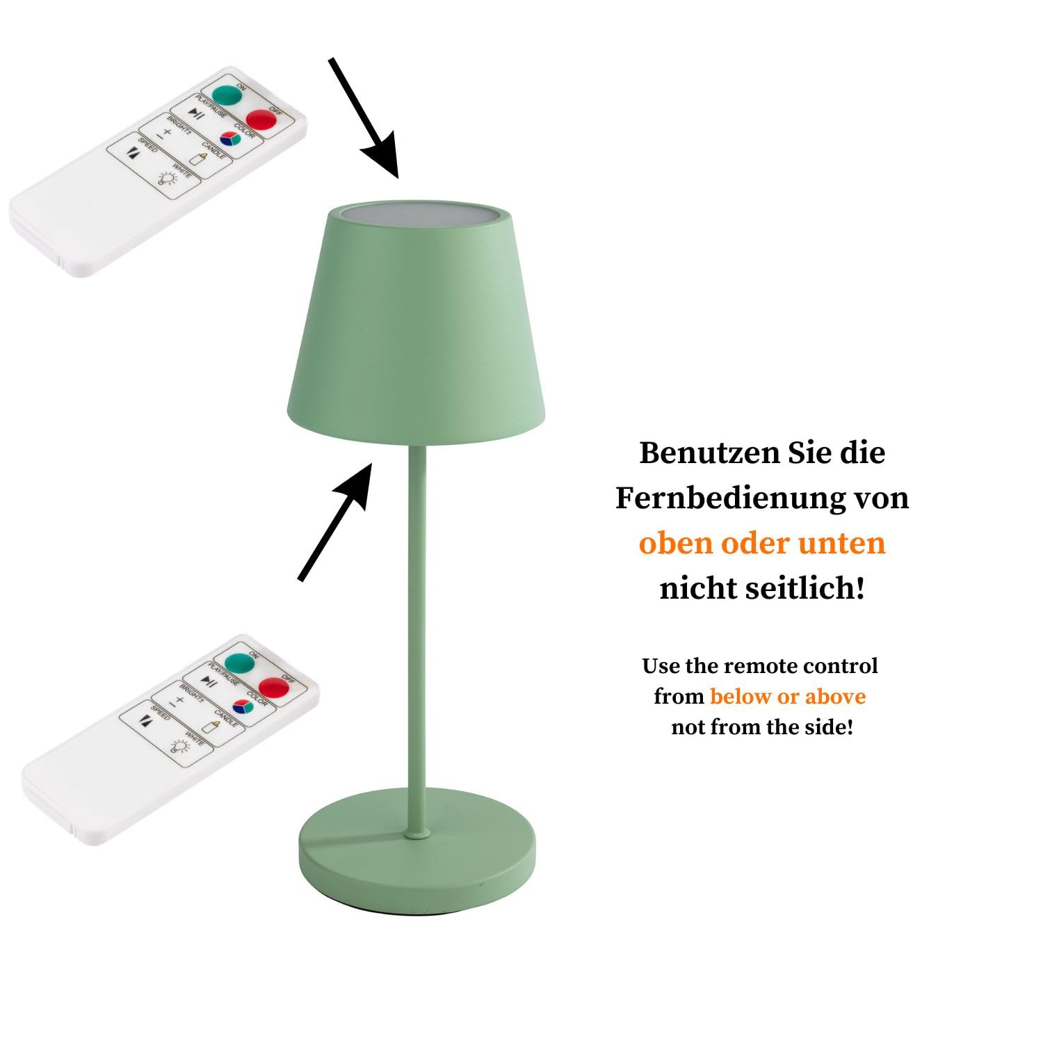 APS 17001 "MERLE" - Lampada da tavolo senza fili USB-C con temperatura e luminosità regolabili, protezione dagli spruzzi d'acqua IP 54, con dockinstation e telecomando