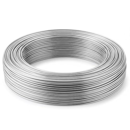 Image of Pelopy 12 Gauge 304 Stainless Steel Wire 100 FT Metal Wire Armature Bendable Armature for Sculpting Dolls Floral Jewelry Making Weaving DIY Crafts, Silver
