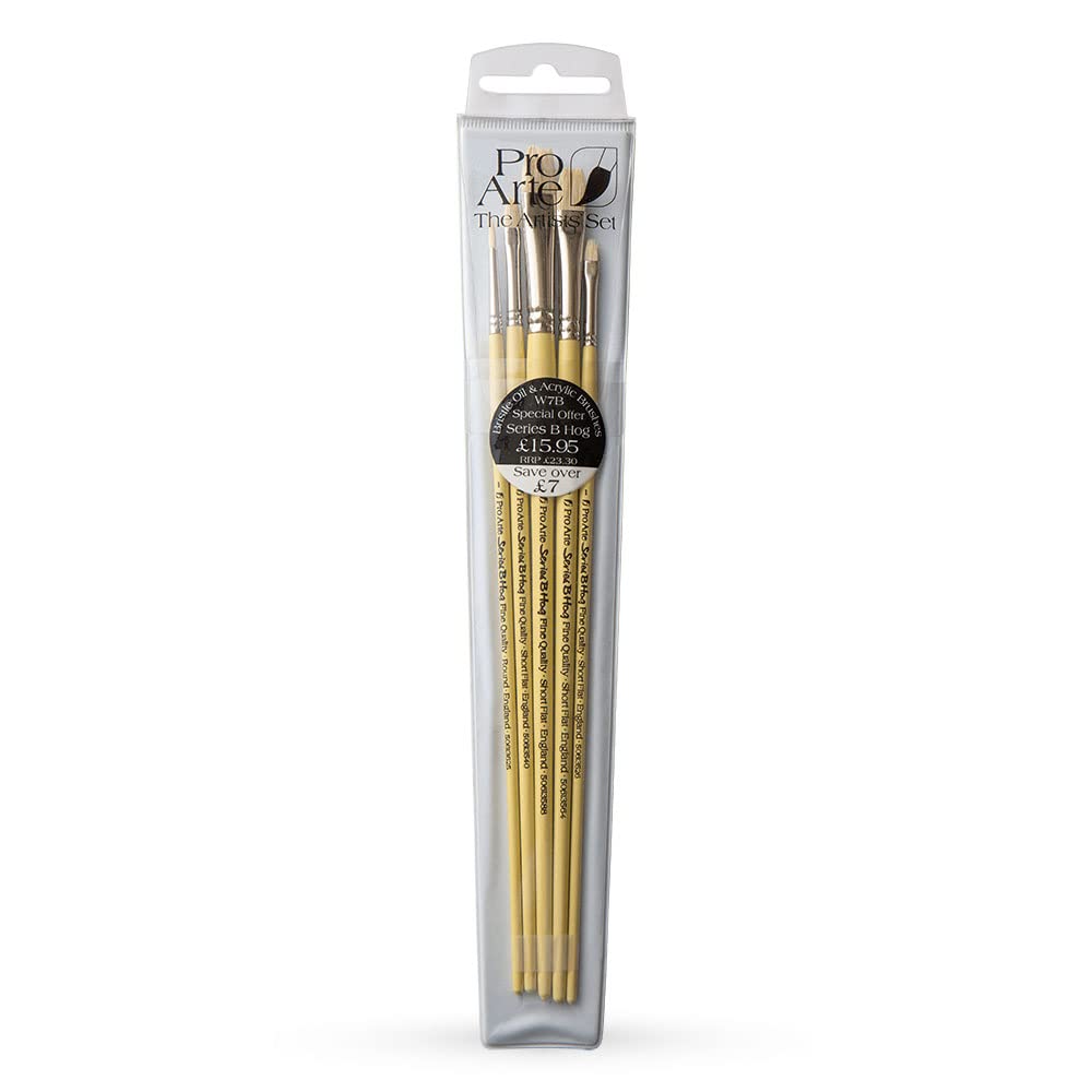 Pro Arte W7B B-Hog Bristle Oil Brush Set Of 5