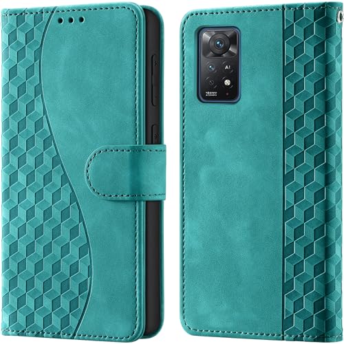 CaseGla Handyhülle für Redmi Note 11 Pro 5G Leder Wallet RFID hüllen Türkis