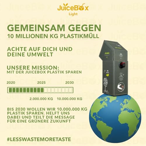 JuiceBox Sirup Light - 2 Liter ergeben 52 Liter antrinkfertiges Getränk, langanhaltend, pflanzenbasiert… – Ansicht 6