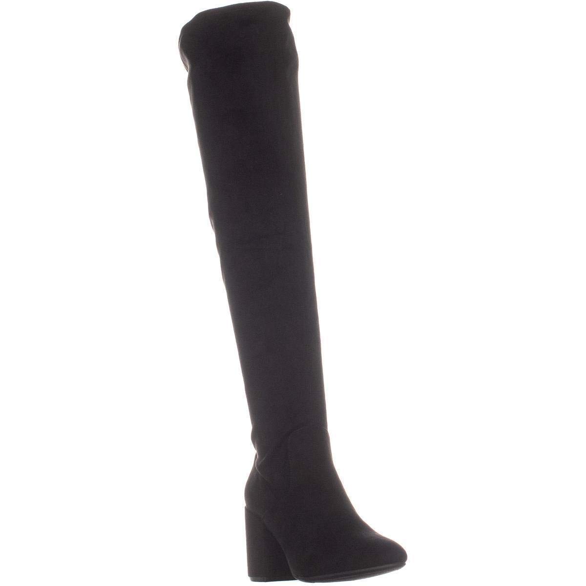 First ImpressionsBar III Womens Gabrie Fabric Almond Toe Over Knee Fashion Boots, Black, Size 9.5