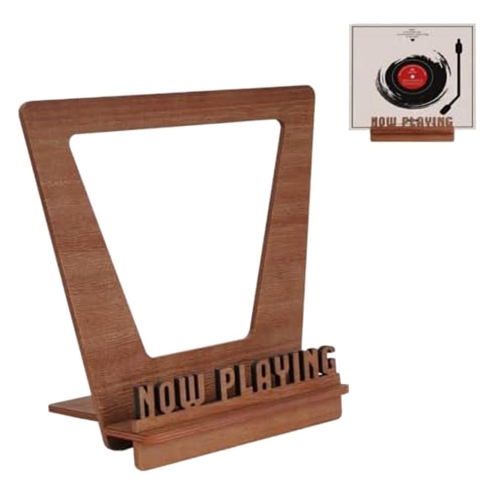 Supporto Per Vinile Now Playing - Espositore Per Dischi In Legno Con Design 3D, Stile Retrò - Foto 13