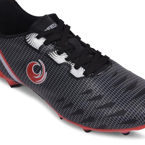 Image of Liberty Freedom Joga Sports Lacing Football and Soccer Shoes for Men - Grey & Black | High Grip, Quick-Wear Elastic Laces | Comfortable, Lightweight and Athletic Footwear | Hard Grassy Ground Surfaces