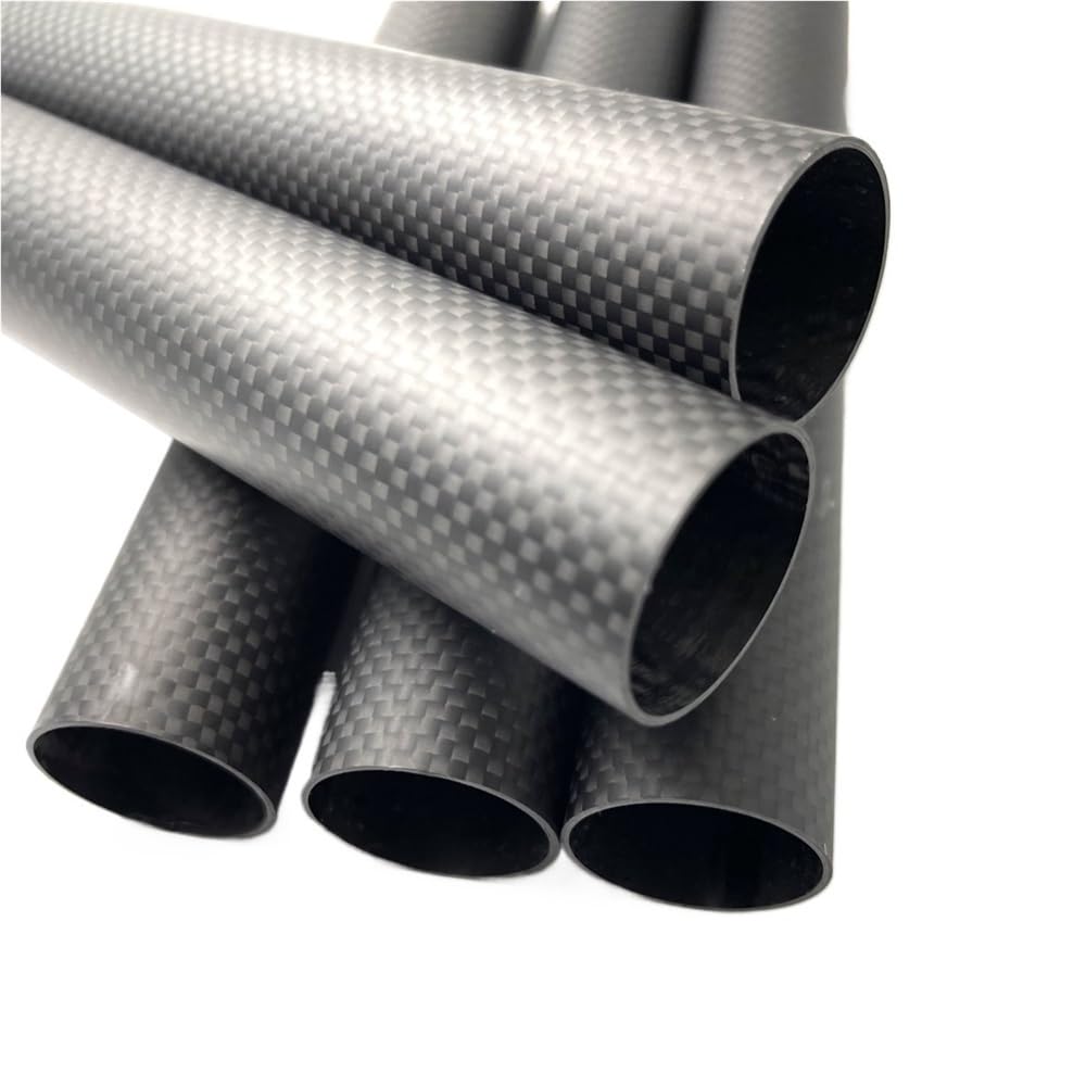 Eje de fibra de carbono Tubos de fibra carbono puro 3K 1000 mm longitud y 1,5 espesor, 2 unidades(25x22MM)