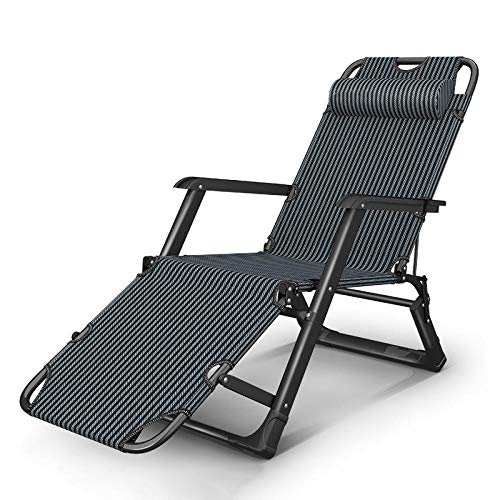 Fauteuil inclinable réglable bleu pliable avec coussin épais en coton perlé