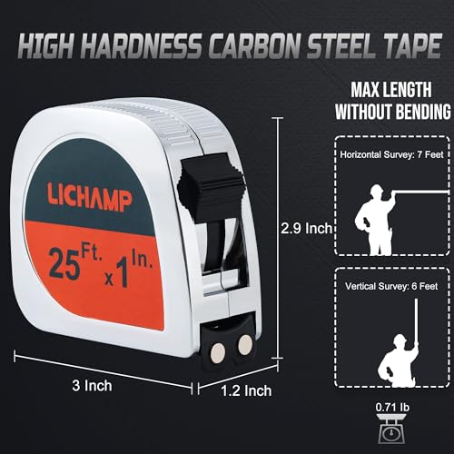 Lichamp Juego de 6 Cintas Métricas Retráctiles 25 ft miniatura 2
