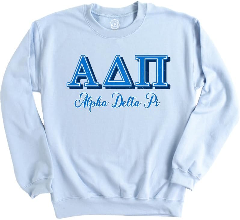 Alpha Delta Pi Sweatshirt - ADPI Greek Colors Sorority Crewneck Sweatshirt