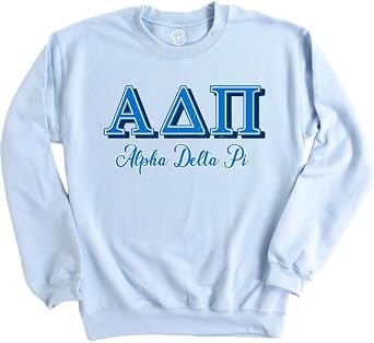 Alpha Delta Pi Sweatshirt - ADPI Greek Colors Sorority Crewneck Sweatshirt