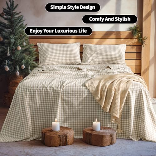 Image of LBRO2M 100% French Pure Linen Sheet Set 4Pcs, 16 inch Deep Pocket Cal King