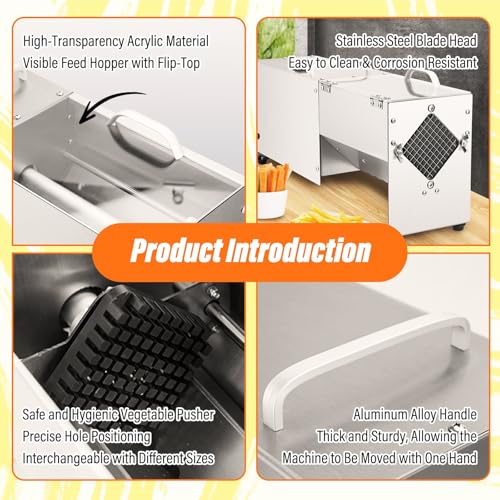 Cortadora eléctrica para papas PRECISTECH acero inoxidable miniatura 6