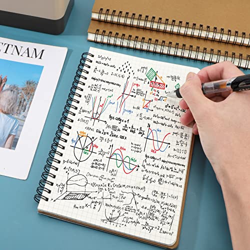 Eusoar Hard Cover Spiral Notebook, A5 3Pack 5.5"X8.3" 120 Pages Graph Spiral Notebook Journals, Wirebound Journal Sketch Notebook For Math And Science Students Engineering Artist Drawing #TOP4