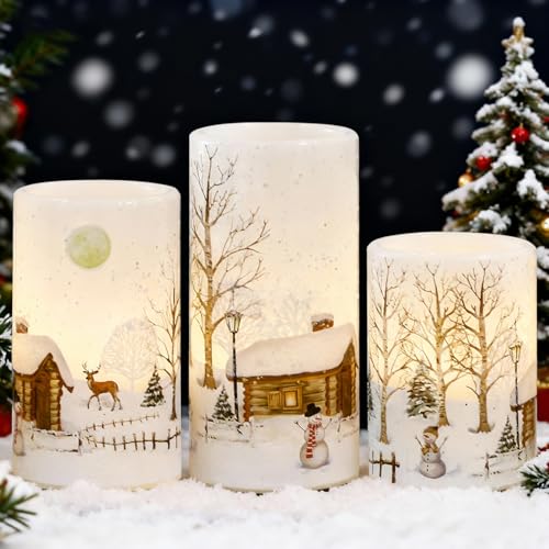 Bougies cireuses à piles sans coulure ni fumée pour Noël