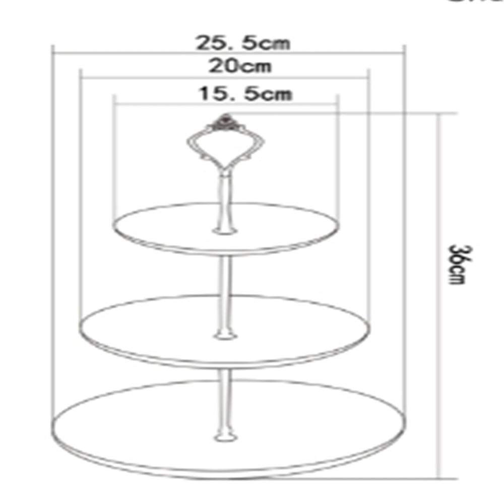 Soporte de cerámica para Tartas de 3 Niveles, con diseño de piñón, Ideal para cenas, Bodas, Pasteles, postres de Frutas (Rosa, Talla única)