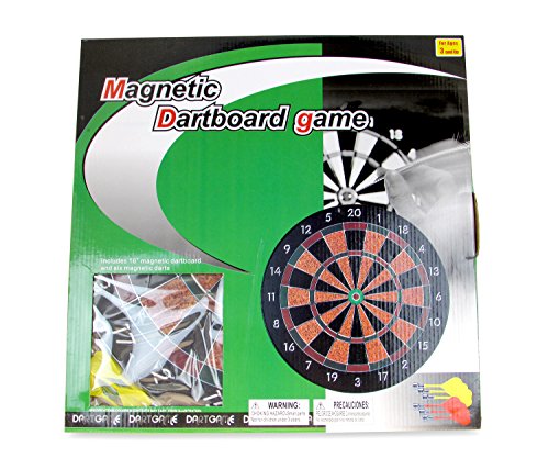 Mozlly Dart Board Game With Magnetic Darts Set – Non-Sharp Pretend Dartboard Game With Hanging Backboard For Man Cave, Home, Office – Easy Set Up Indoor And Outdoor Sports Dart Game - 16 Inch #TOP5