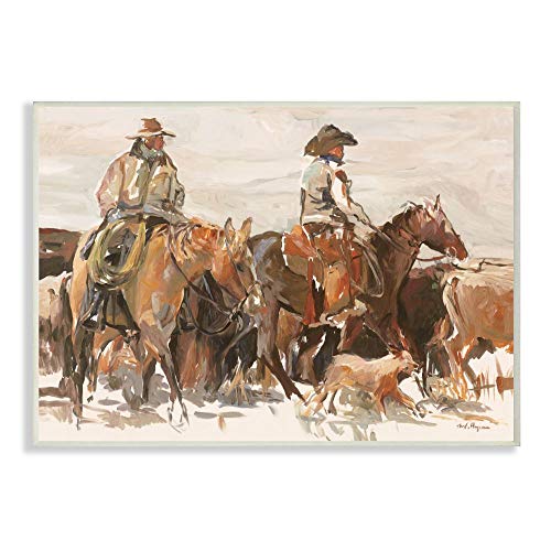 Stupell Industries Cowboys And Horses Farm Western Painting #TOP18