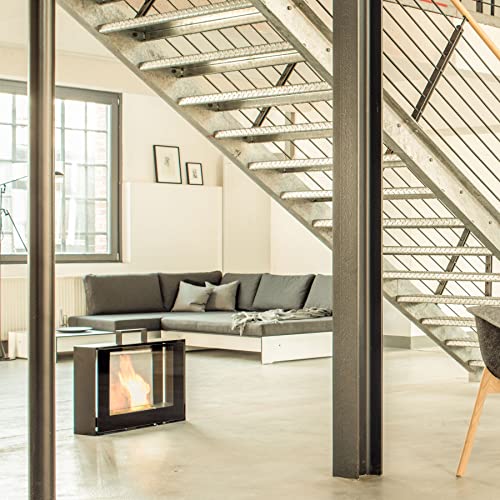 Conmoto Travelmate Tenderflame-Kamin tragbar, neues Modell 2022, Indoor, schwarz 1 L Tenderfuel, Design-Feuerstelle, Dekokamin ohne Ethanol Tischkamin Bodenkamin freistehend Cover