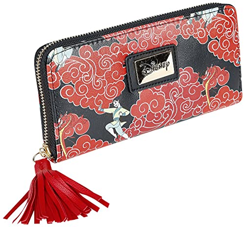 Portefeuille zippé Disney Mulan pour femme avec fentes pour cartes