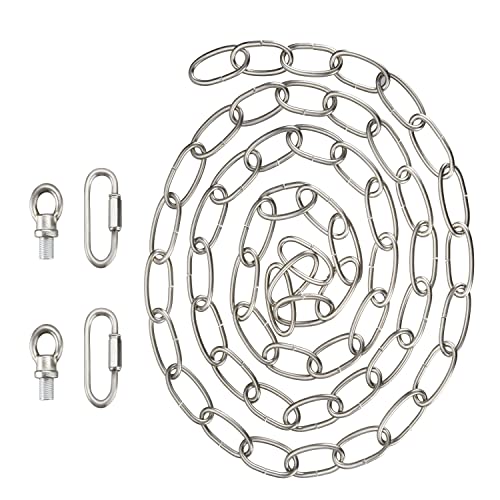 Image of Aspen Creative 21109-31,Steel 6 Feet Heavy Duty Chain & Quick Link Connector for Hanging Up Maximum Weight 40 Pounds-Lighting Fixture /Swag Light /Plant in Brushed Nickel.11 Gauge.