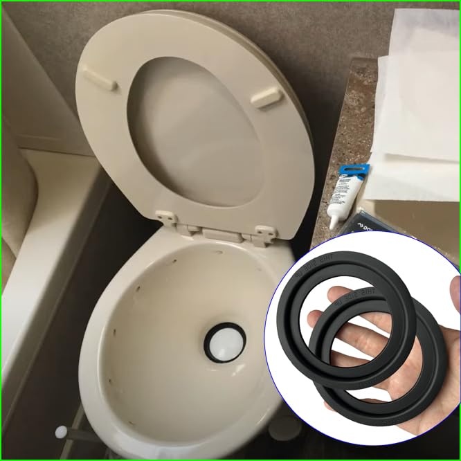 Image of RV Toilet Seal Ring, RV Toilet Seal Ring Kit Replacement 385311658,RV Toilet Flush Ball Seal Replacement for 300 /310 /320 Toilet, Toilet Replacement Sealing Ring for Toilet Leakage and Stink(2packs)