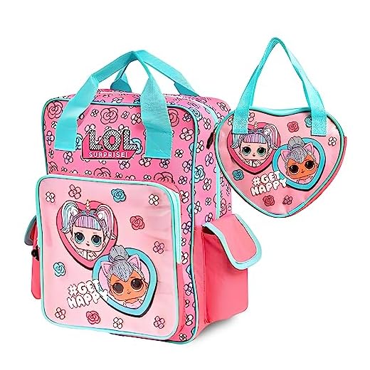 L.O.L. Surprise! LOL Rucksack für Kinderzimmer, Mädchen Rucksack, Kinder Tasche für Mädchen, Gepolsterte Schultern Kleinkind Tasche mit Reißverschluss, Glamour Geschenk, 35cm x 26cm, Rosa/Blau