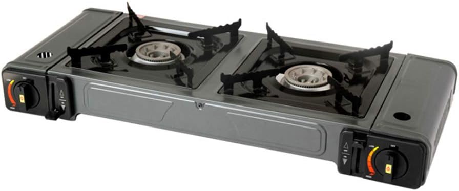 Himamk Portable Gas Cooker Stove Camping Cooker Oven Camp Bistro Gas Stove Dual 2 Burner BBQ Cooker - Single/Double Burner