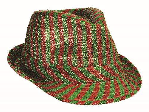 Forum Novelties 81383 Woven Tinsel Christmas Fedora, Multi-Color