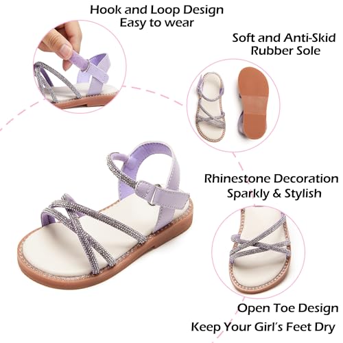 Image of PHIRAMIN Toddler Flower Girl Sandals - Girl Dress Shoes Toddler Little Kid Wedding Party