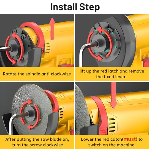 Housiwill Cordless Angle Grinder Tool, 19500RPM Mini Angle Grinder,Cordless Electric Power Angle Grinder Tool with 2*batteries, Grinder Handheld Cutter for Metal Wood Grinding and Cutting Yellow - Image 5