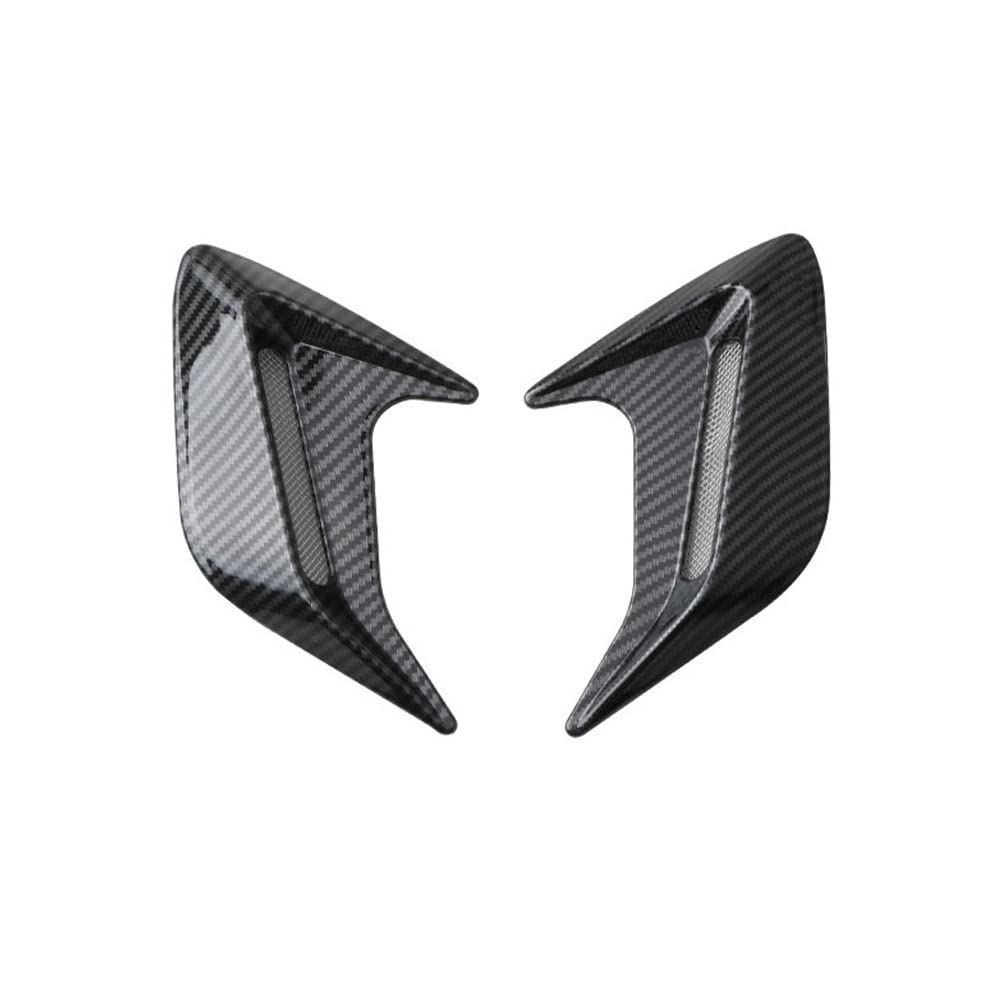 Automaze 2pc Car Air Flow Intake Decorative Side Vent Hood Cover Universal Air Flow Vent Protection Cover (Carbon Fibre)