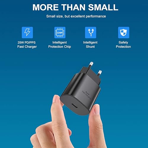 Miniatura 4 de 25 W europeo USB tipo C cargador súper rápido Europa adaptador de viaje bloque de enchufe para Samsung Galaxy S25 S24 S23 S22 S21 Ultra Plus A25 A53