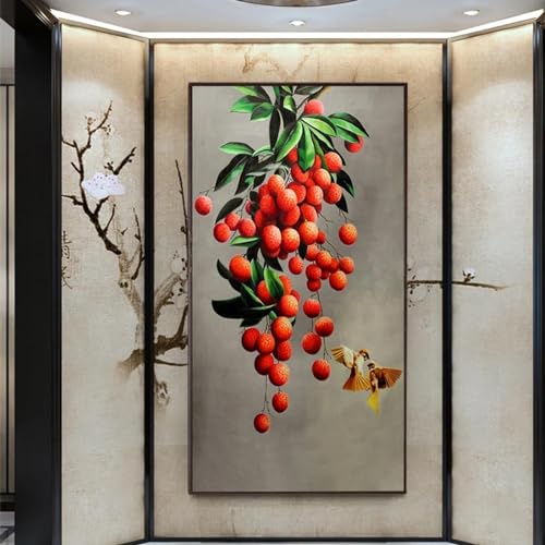 Impression sur toile litchi kaki décoration salon moderne 50x100cm