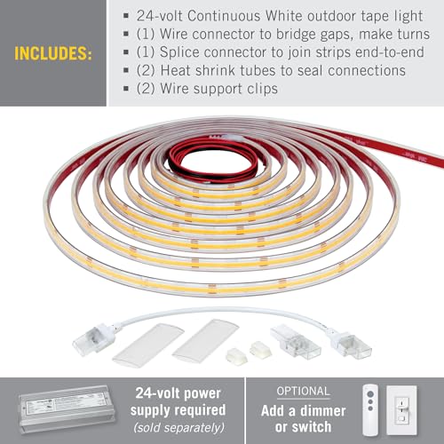 Image of Armacost Lighting RibbonFlex Pro COB Outdoor LED Strip Lights 24V, 3000k, 165 Lumens /Ft, 10M 171252