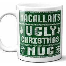 Macallan Name Christmas Gift. Personalized Ugly Christmas Sweater Coffee Mug. Funny Custom Xmas Gift, Stocking Stuffer For Friends, Coworkers And Person Who Has Everything. 11 Ounces.