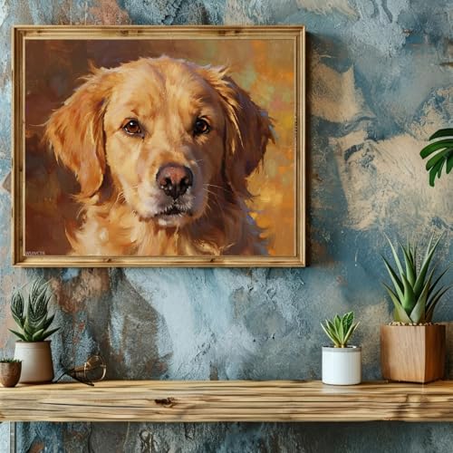 Pintura por números WUIVCTR de Golden Retriever 16x20 para pintar sin saber dibujar 2