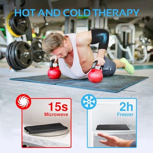 Image of Elbow Ice Pack Wrap Sleeve with 360 Cold Compression Support, Reusable Gel Ice Therapy - 1 Piece, Black - Ideal for Tendonitis, Tennis Elbow, Golfers Arm & Sports Injury Relief