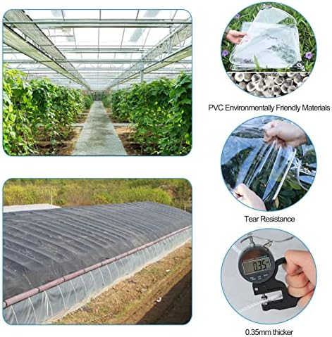 1.8X Transparent PVC Waterproof Tarpaulin Cloth with Eyelets,100% Water Heavy Duty Clear Tarp Dustproof, Tear and Cold Weather Tarps Curtain (Size : 1x2m)