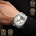 Halukakah Diamonds Gold Watch Iced Out,Men's Platinum White Gold Plated 42MM Width Round Dial Quartz Wristband 9.5