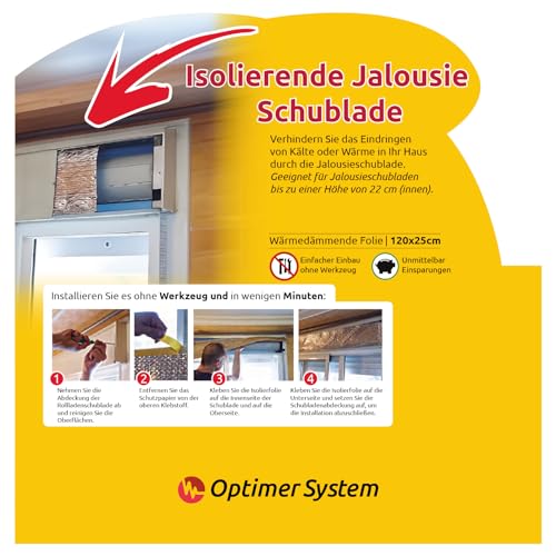 Optimer Home - Rollladenkasten Dämmung - 1.20x0.25m - Dämmung Selbstklebend