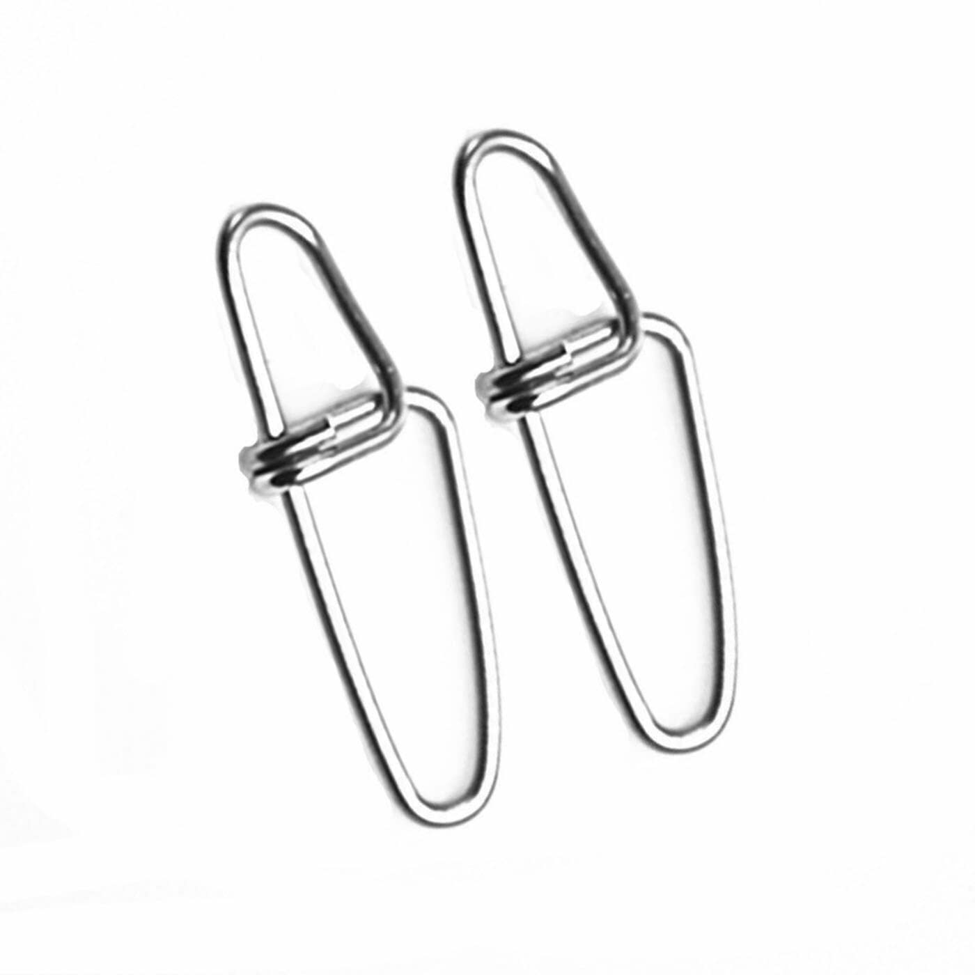 YAHUO 30-50pcs/lot Diamond Double Buckle Pin Safety Snap Fishing Barrel Swivel Connector Stainless Steel Rolling Accessories