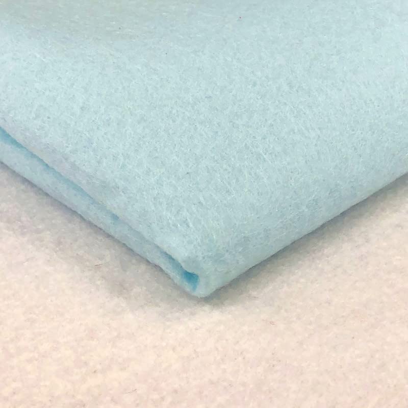 Acrylic Felt Fabric by the Metre - 60" (150cm) Extra Wide, 1mm Thick - Continuous Length Soft Crafting for Sewing, Applique, Decorations & Upholstery - Discount Fabrics LTD(Pastel Blue,1)