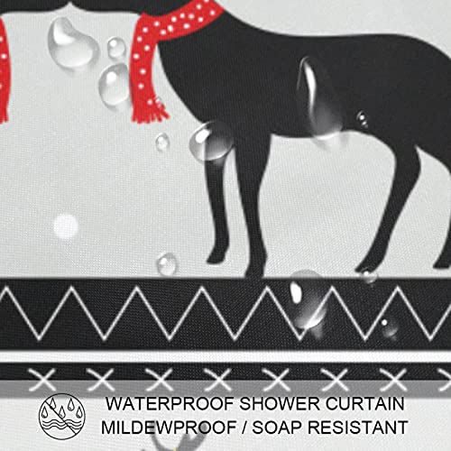 Rideau de douche Noël cerf élan imperméable 183x183 cm