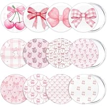 Cinnvoice 12 Pcs Wedding Bow Party Favors Mini Compact Mirror Bulk Coquette Aesthetic Little Pocket Mirrors Bow Keepsake Gifts for Women Girl Birthday Bridal Baby Shower Party FavorsPink
