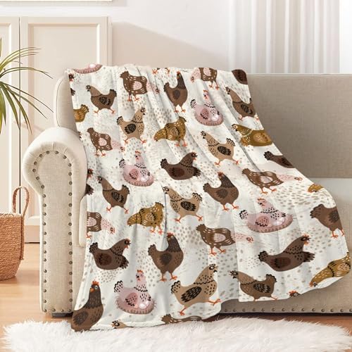 Chickens Blanket Gifts for Boys Girls, Soft Funny Chickens