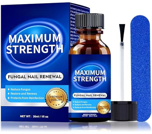 Maximum Strength Nail Fungus Treatment Liquid for Athletes Foot, Restores Thick, Broken, Discolored & Damaged Nails, Natural Appearance Restoration - 30ml