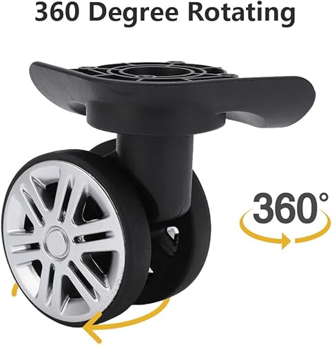 Miniatura 6 de Reemplazo de ruedas de equipaje giratorias, 360 ruedas giratorias para maleta, rueda silenciosa, izquierda y derecha, rueda de rodamiento de doble
