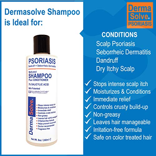 Psoriasis Shampoo and Leave-In Styling Spray Conditioner (Combo Pack) | Detangler for Sensitive Skin, Soothing Anti Dandruff, De-Flake, Dry Scalp Treatment for Seborrheic Dermatitis & Damaged Hair - Thumbnail 2