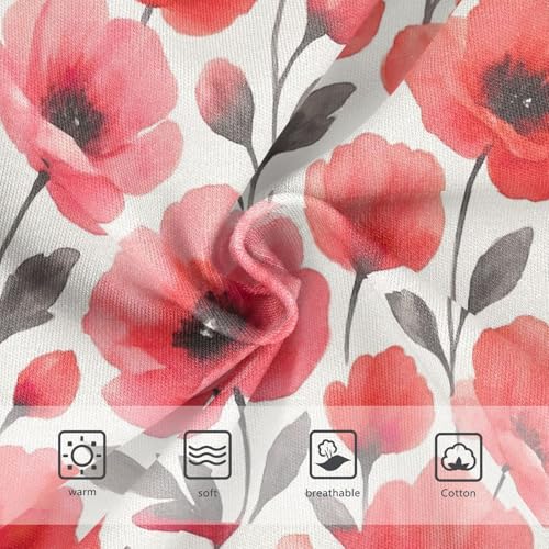 Joisal Watercolor Red Pink Flowers Panties for Girl Girls Underwear Toddler Cotton Stylish Kids Undies Briefs 2t3