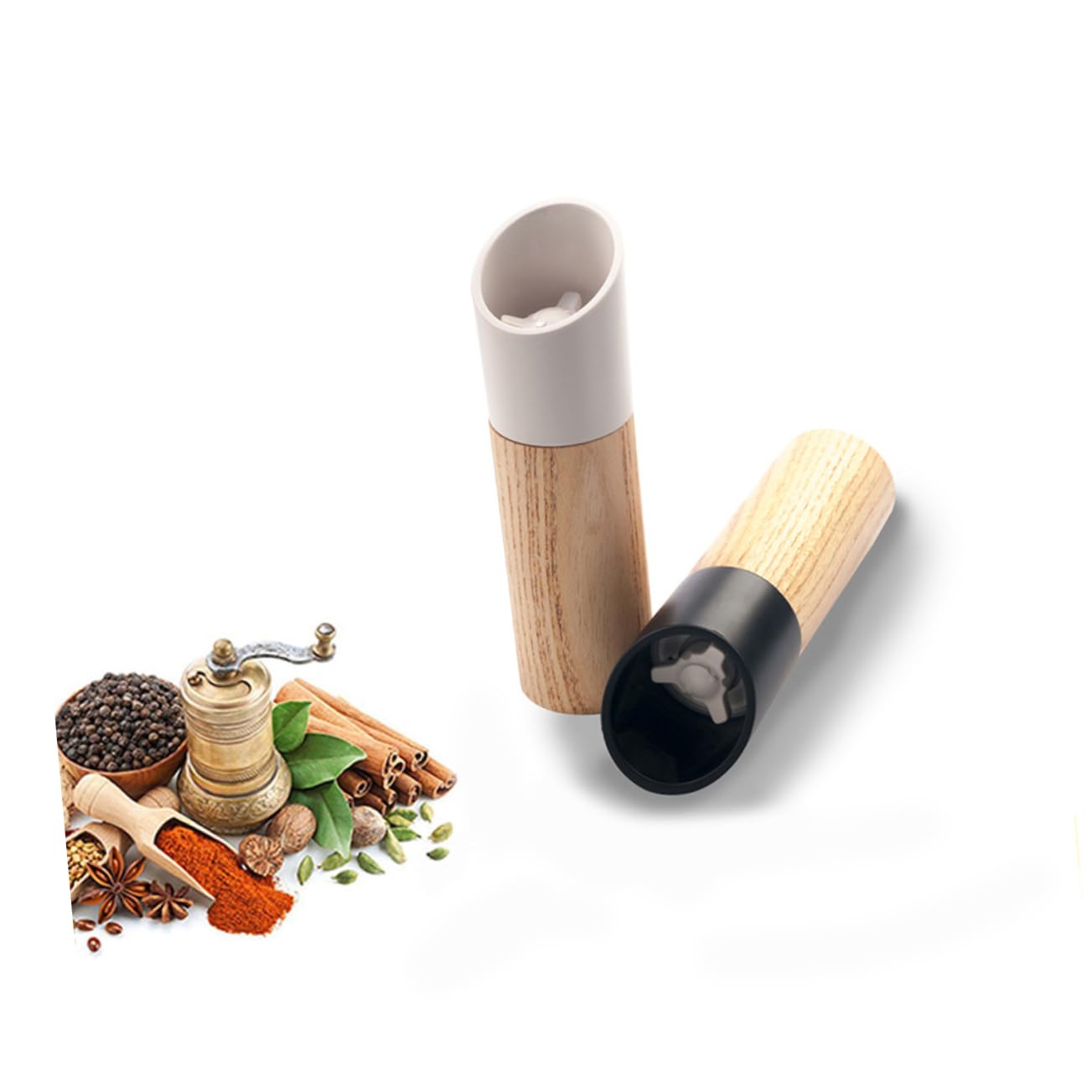 COLLBATH Salt Grinder Manual Grinder Grinding Machine Pepper Grinder Bottle Pepper Grinder Mill Manual Pepper Grinder Pepper Crusher Grinder Pepper Grinders Tools Pepper Mill Wooden Black